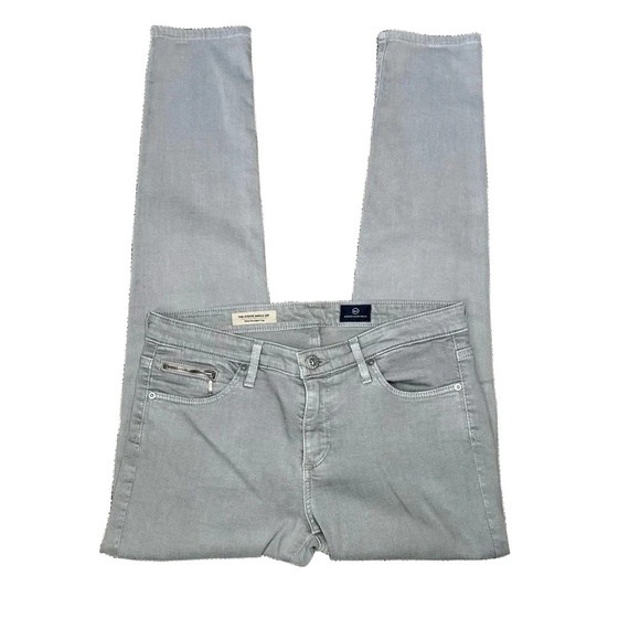 AG Adriano Goldschmied Gray Denim Stevie Ankle Zip Slim Straight Leg Jeans 27R - Picture 10 of 15